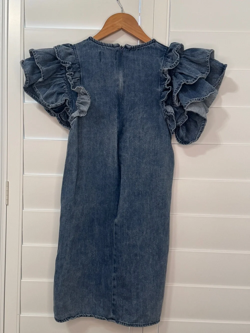 Lola + The Boys DENIM RUFFLE DRESS